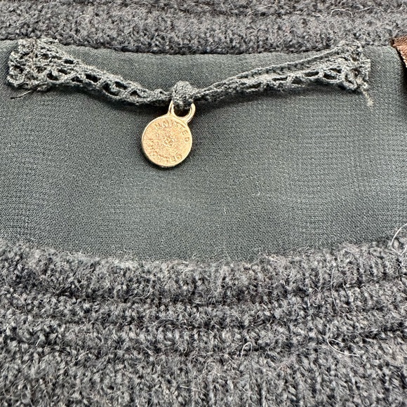 Anthropologie Knitted &‎ Knotted Teal Sheer-Back
Sweater Size M EUC wool Blend - Picture 9 of 13